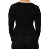 Dolce & Gabbana Black Square Neck Long Sleeves Pullover Top