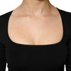 Dolce & Gabbana Black Square Neck Long Sleeves Pullover Top