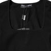 Dolce & Gabbana Black Square Neck Long Sleeves Pullover Top