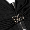 Dolce & Gabbana Black Cropped Viscose Halter Bustier Top