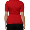 Dolce & Gabbana Red Round Neck Short Sleeves Pullover Top