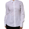Dolce & Gabbana White Cotton Collared Long Sleeves Shirt Top
