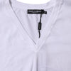 Dolce & Gabbana White Cotton Short Sleeves V-neck T-shirt