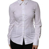 Dolce & Gabbana White Cotton Collared Long Sleeves Shirt Top