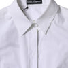 Dolce & Gabbana White Cotton Collared Long Sleeves Shirt Top