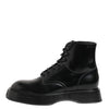 Dolce & Gabbana Black Leather Logo Ankle Boots Lace Up Shoes