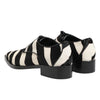 Dolce & Gabbana Black White Zebra Pony Fur Dress Shoes
