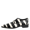 Dolce & Gabbana Black White Zebra Pony Fur Dress Shoes