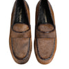 Dolce & Gabbana Brown Loafers Leather Slip On Men Dress Shoes
