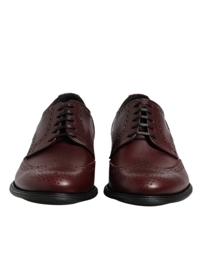 Dolce & Gabbana Brown Leather Lace Up Derby Dress Shoes