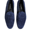 Dolce & Gabbana Blue Velvet DG Logo Loafers Formal Shoes