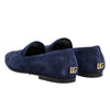 Dolce & Gabbana Blue Velvet DG Logo Loafers Formal Shoes