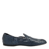 Dolce & Gabbana Blue Woven Leather Slip On Loafers Shoes