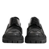 Dolce & Gabbana Black Patent Leather Trekking Derby Shoes