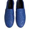Dolce & Gabbana Blue Leather Lace Slip On Sneaker Shoes
