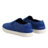 Dolce & Gabbana Blue Leather Lace Slip On Sneaker Shoes