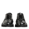 Dolce & Gabbana Black White Calfskin Chunky Derby Shoes