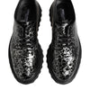 Dolce & Gabbana Black White Calfskin Chunky Derby Shoes