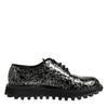 Dolce & Gabbana Black White Calfskin Chunky Derby Shoes