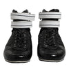 Dolce & Gabbana Black Quilted Leather Lace Up Sneakers Shoes