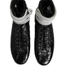 Dolce & Gabbana Black Quilted Leather Lace Up Sneakers Shoes