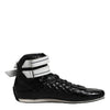 Dolce & Gabbana Black Quilted Leather Lace Up Sneakers Shoes