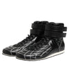 Dolce & Gabbana Black Quilted Leather Lace Up Sneakers Shoes