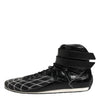 Dolce & Gabbana Black Quilted Leather Lace Up Sneakers Shoes