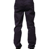 Incotex Dark Purple Mid Waist Casual Straight Pants
