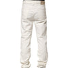 Jeckerson White Cotton Stretch Straight Fit Men Denim Jeans