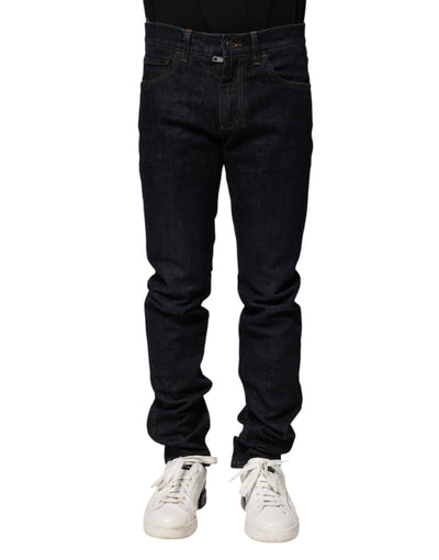 Dolce & Gabbana Black Cotton Skinny Denim Men Jeans