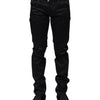 Dolce & Gabbana Black Cotton Skinny Mid Waist Pants