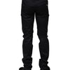 Dolce & Gabbana Black Cotton Skinny Mid Waist Pants