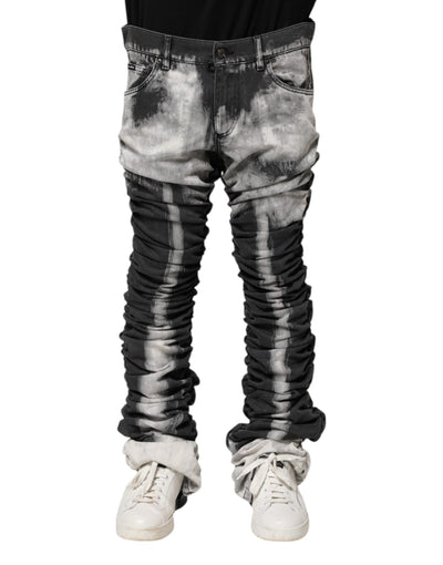 Dolce & Gabbana Black Tie Dye Straight Denim Jeans