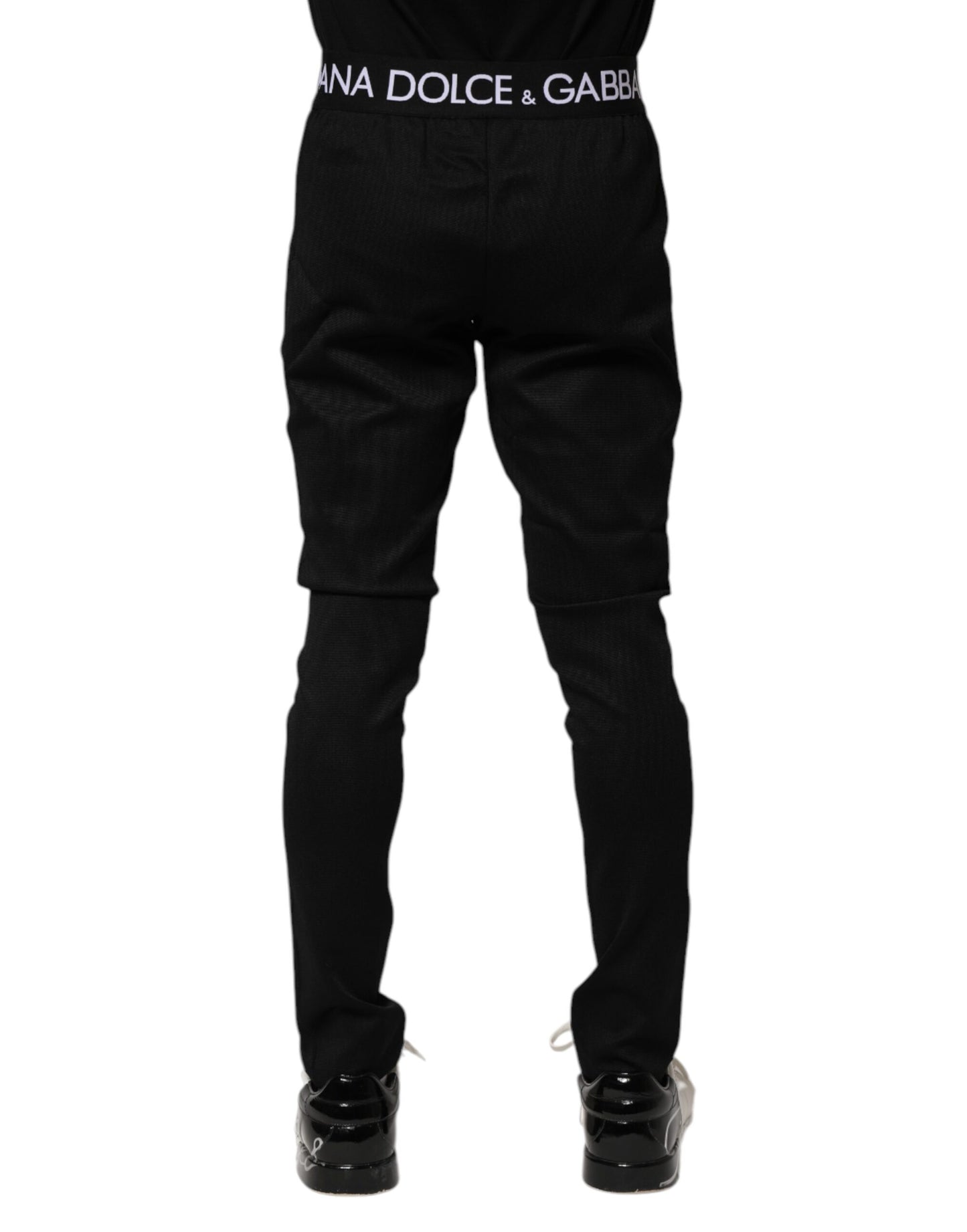 Dolce & Gabbana Black Nylon Skinny Men Jogger Pants
