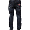 Dolce & Gabbana Dark Blue Tattered Skinny Denim Jeans