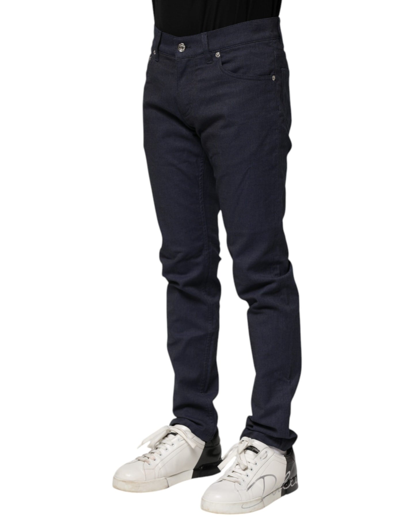 Dolce & Gabbana Dark Blue Cotton Skinny Denim Jeans