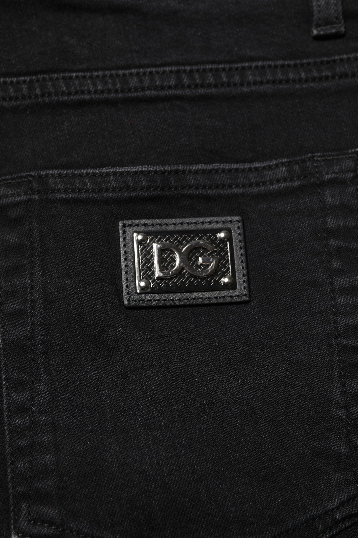 Dolce & Gabbana Black Cotton Skinny Men Denim Jeans