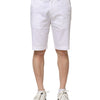 Dolce & Gabbana White Cotton Stretch Men Denim Bermuda Shorts