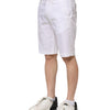 Dolce & Gabbana White Cotton Stretch Men Denim Bermuda Shorts