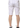 Dolce & Gabbana White Cotton Stretch Men Denim Bermuda Shorts