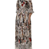 Dolce & Gabbana Multicolor Animal Print Silk Ascot Maxi Dress