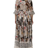 Dolce & Gabbana Multicolor Animal Print Silk Ascot Maxi Dress