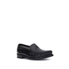 Prada Black Calf Leather Bos Taurus Slip-On Loafers