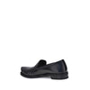 Prada Black Calf Leather Bos Taurus Slip-On Loafers