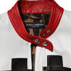 Dolce & Gabbana Multicolor Leather Biker Full Zip Coat Jacket