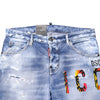 Dsquared² Blue Washed Cotton Mid Waist Skinny Denim Jeans
