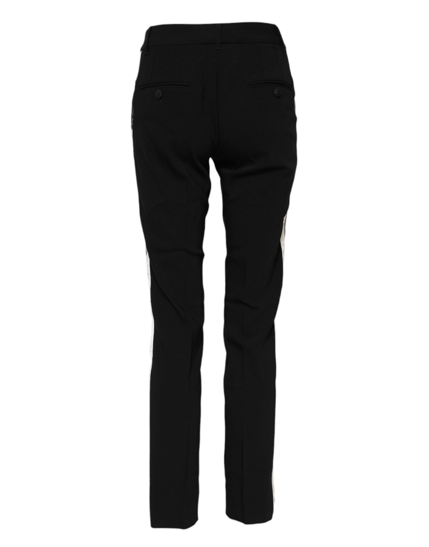 Dolce & Gabbana Black Wool Mid Waisted Tapered Dress Pants