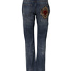 Dolce & Gabbana Blue Cotton Tattered Boyfriend Denim Jeans