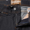 John Galliano Blue Mid Waist Cotton Wide Leg Denim Jeans